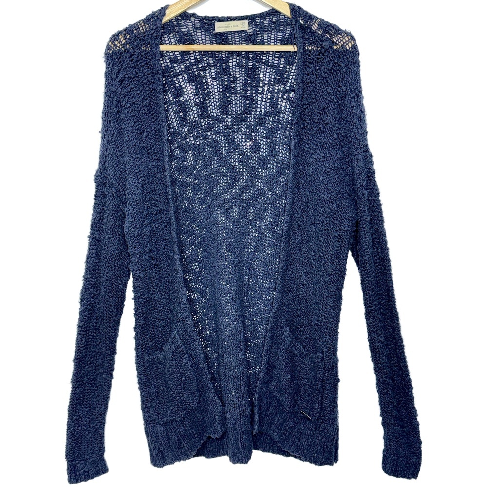 Abercrombie & Fitch Navy Blue Knit Cotton Long Sleeve Cardigan Sweater Size XS/S